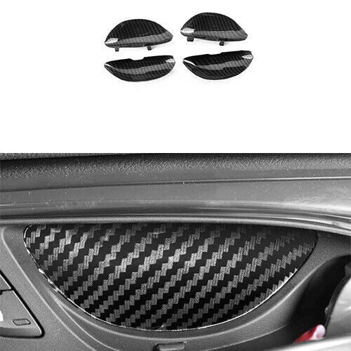 Fit for Cadillac ATS 2014-17 Carbon Fiber Look Interior Door Bowl Cover Trim 4P