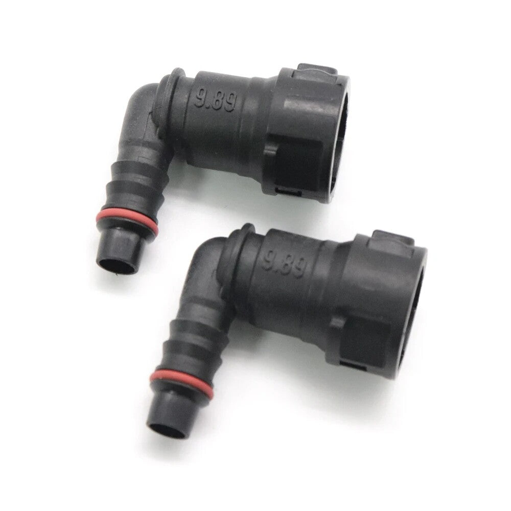2PCS 9.89mm Fuel Line Hose Pipe Quick Release Female Connector 9.89 ID8 10x8 90¡ã Q