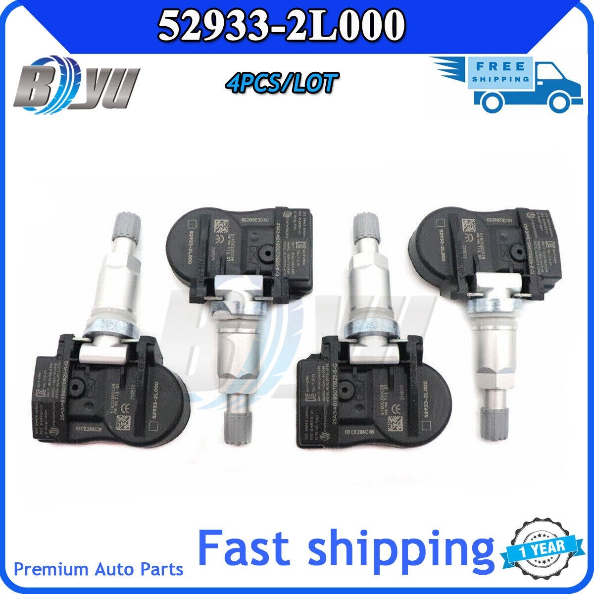 52933-2L000 433MHz TPMS Sensor (4 pieces) for Kia Ceed [ED], for Hyundai I10 [PA], I30 [FD] v