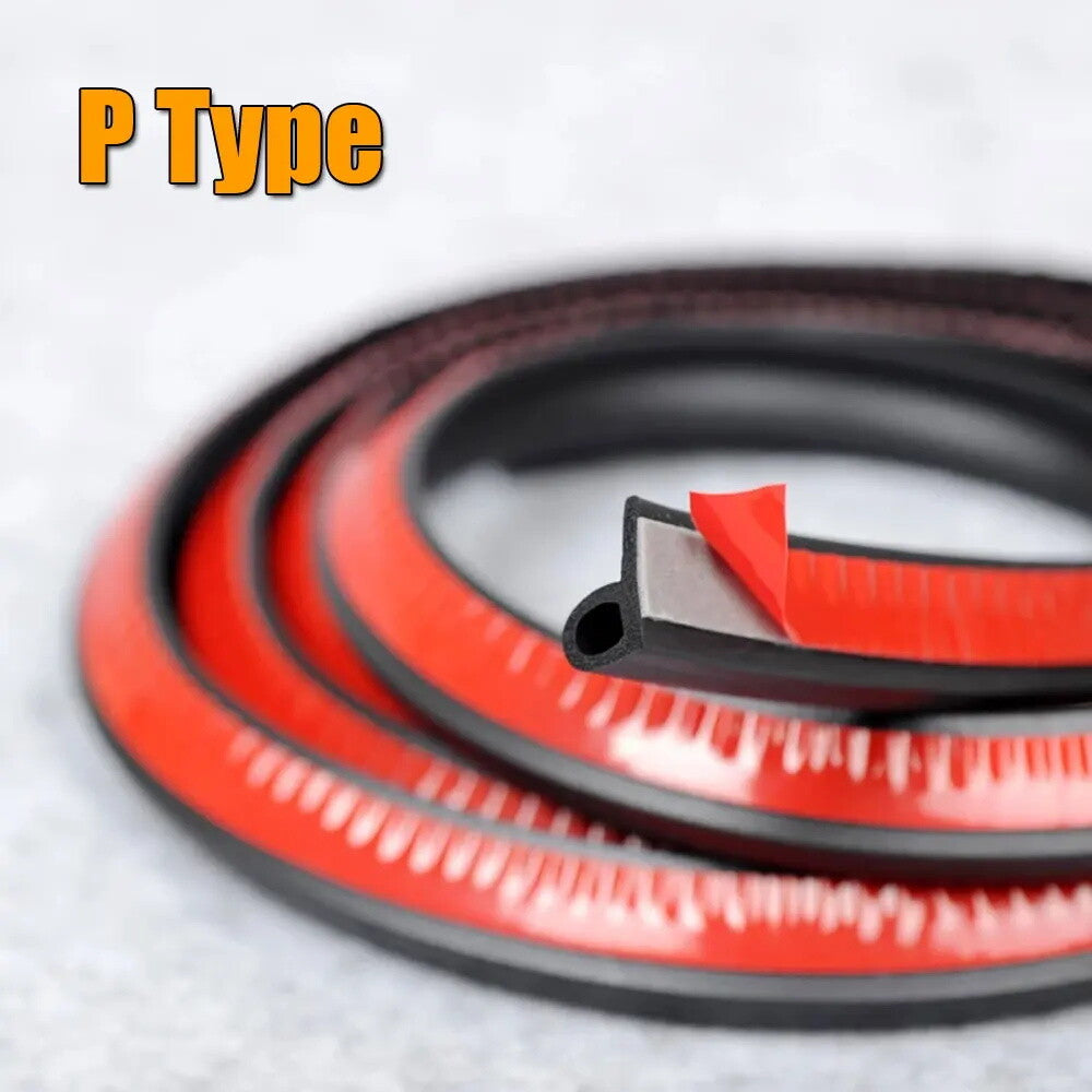 16.4-foot P-shaped rubber weatherstripping for EPDM door covers and trunk lids (5 meters). n