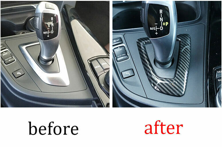 for BMW 3 4 Series 2014-2018 GT Carbon Fiber Middle Console Gear Shift Cover 1P