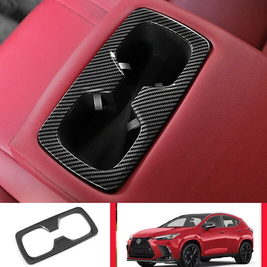 ABS Carbon Fiber Rear Water Cup Holder Trim for Lexus NX 250 350h 450h+ 22-2024