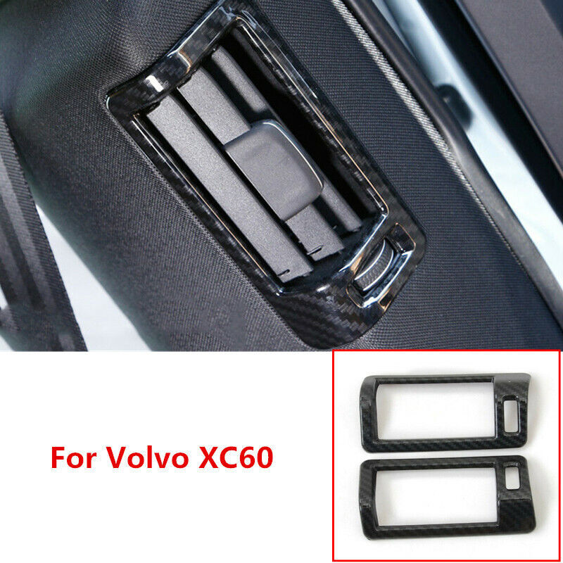 Carbon Fiber Rear B Pillars Air Outlet Vent Cover Trim for Volvo XC60 2018-2021