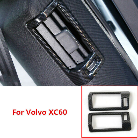 Carbon Fiber Rear B Pillars Air Outlet Vent Cover Trim for Volvo XC60 2018-2021