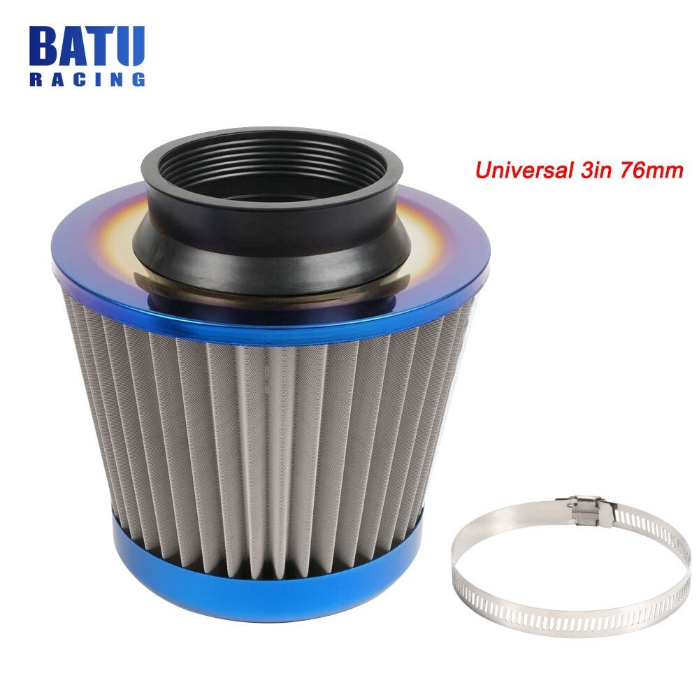 Universal High Flow Inlet Cold Air Intake Cone Replacement Dry Air Filter 376mm