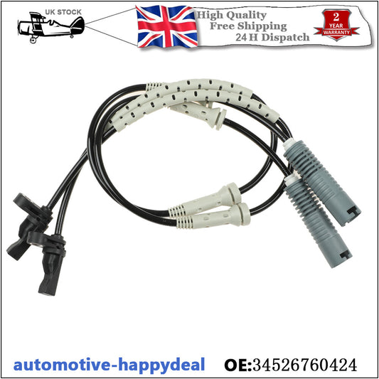 2x Front ABS Wheel Speed Sensor for BMW 1 3 Series E81 E90 E91 34526760424 05-14