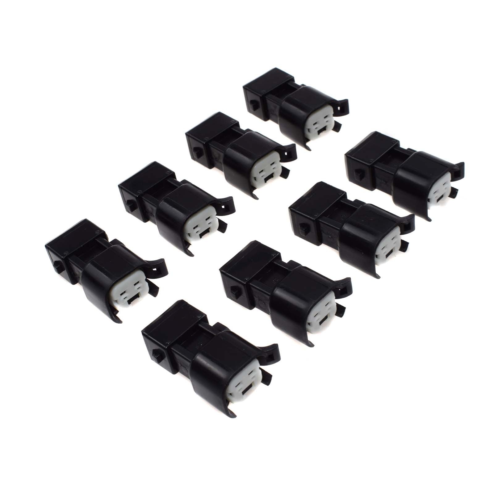 8-Pack EV6 and EV14 Female to EV1 Male Fuel Injector Connector Adapter Plug - v