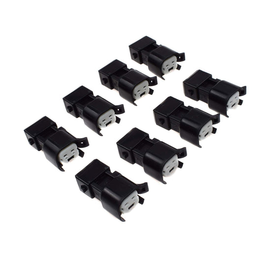 8-Pack EV6 and EV14 Female to EV1 Male Fuel Injector Connector Adapter Plug - v