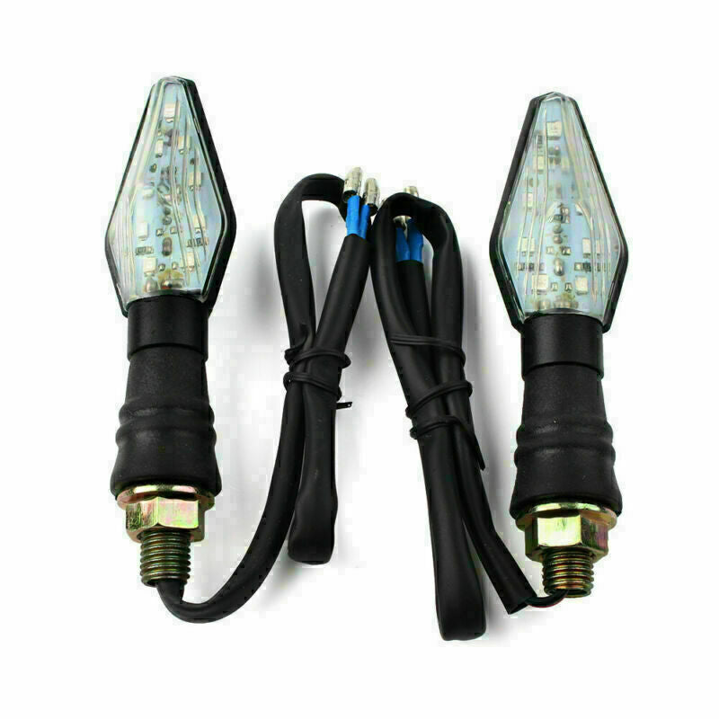 Fit Motorcycle 12 LEDs Amber+Blue Turn Signal Indicator Light Blinker Universal Q