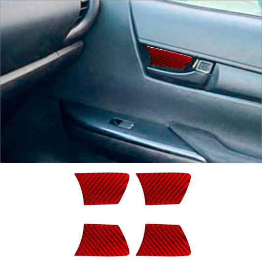 4Pcs Red Carbon Fiber Interior Door Handle Bowl Cover Trim for Toyota Hilux