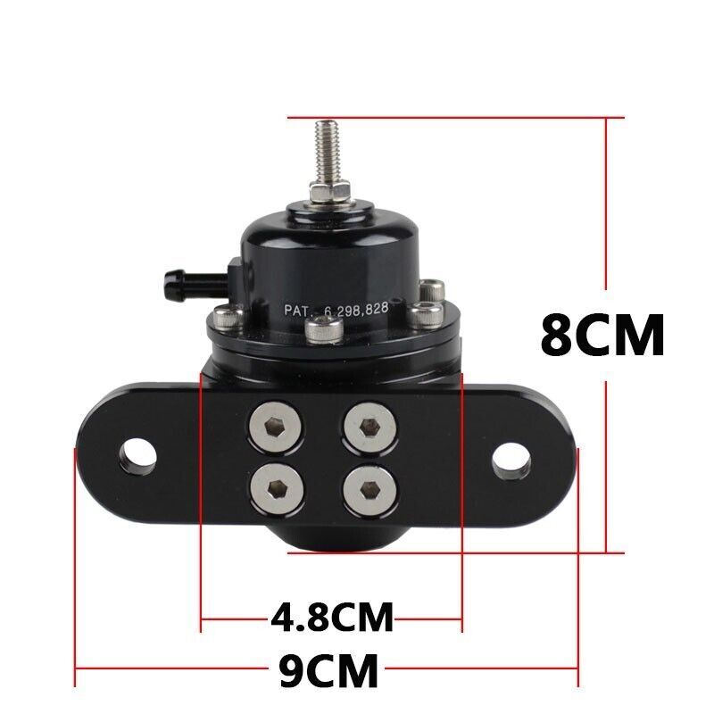 Fuel Pressure Regulator CNC Aluminum PSI Adjustable High Pressure Anodized Black Q