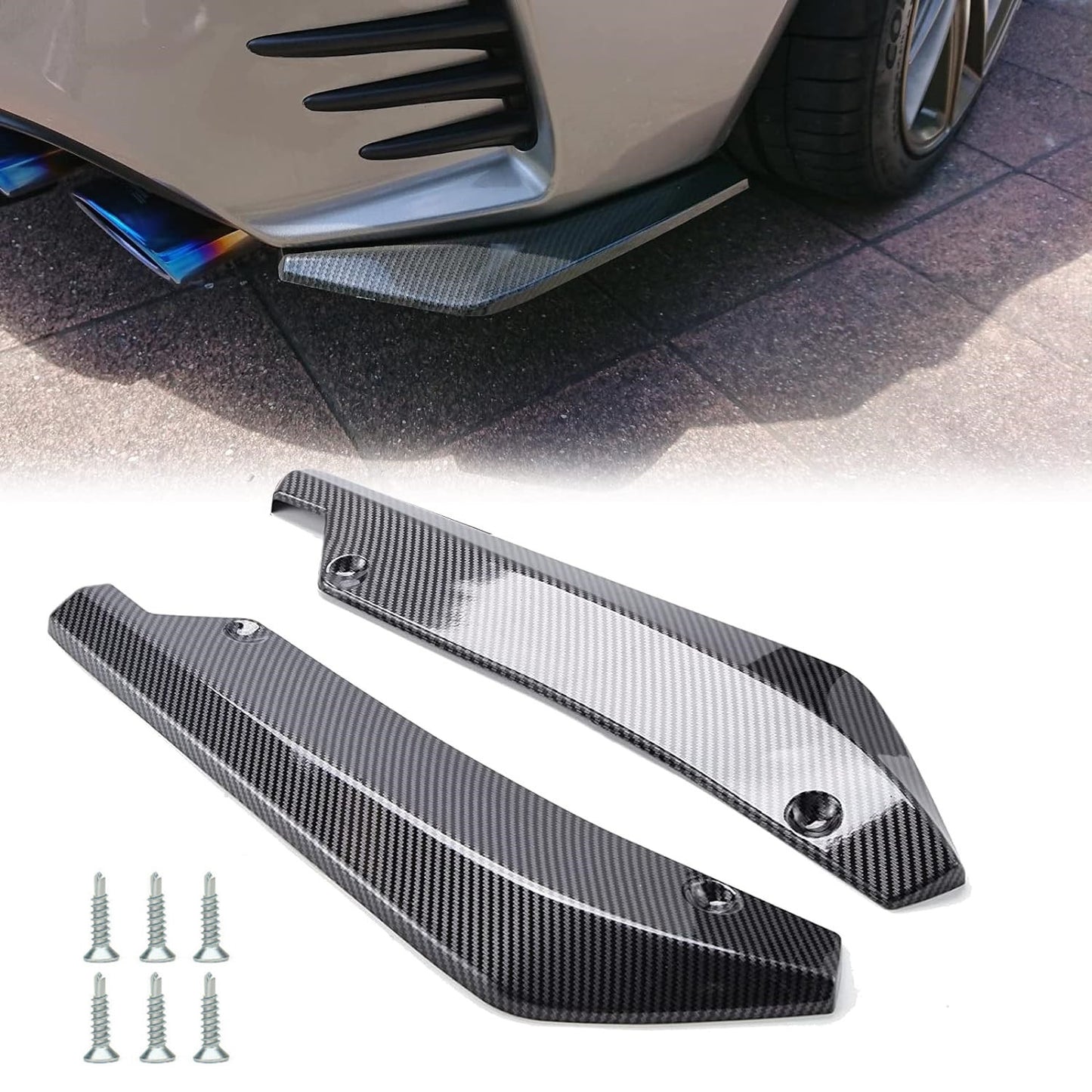 2-Pack for Kia Accessories Car Rear Bumper Lip Diffuser Splitter Canard Protective Film n