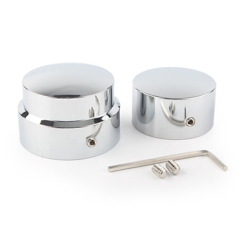 for Harley 2015-Later XG 2008-Later XL Dyna 2x Chrome Rear Axle Nut Cover Sets