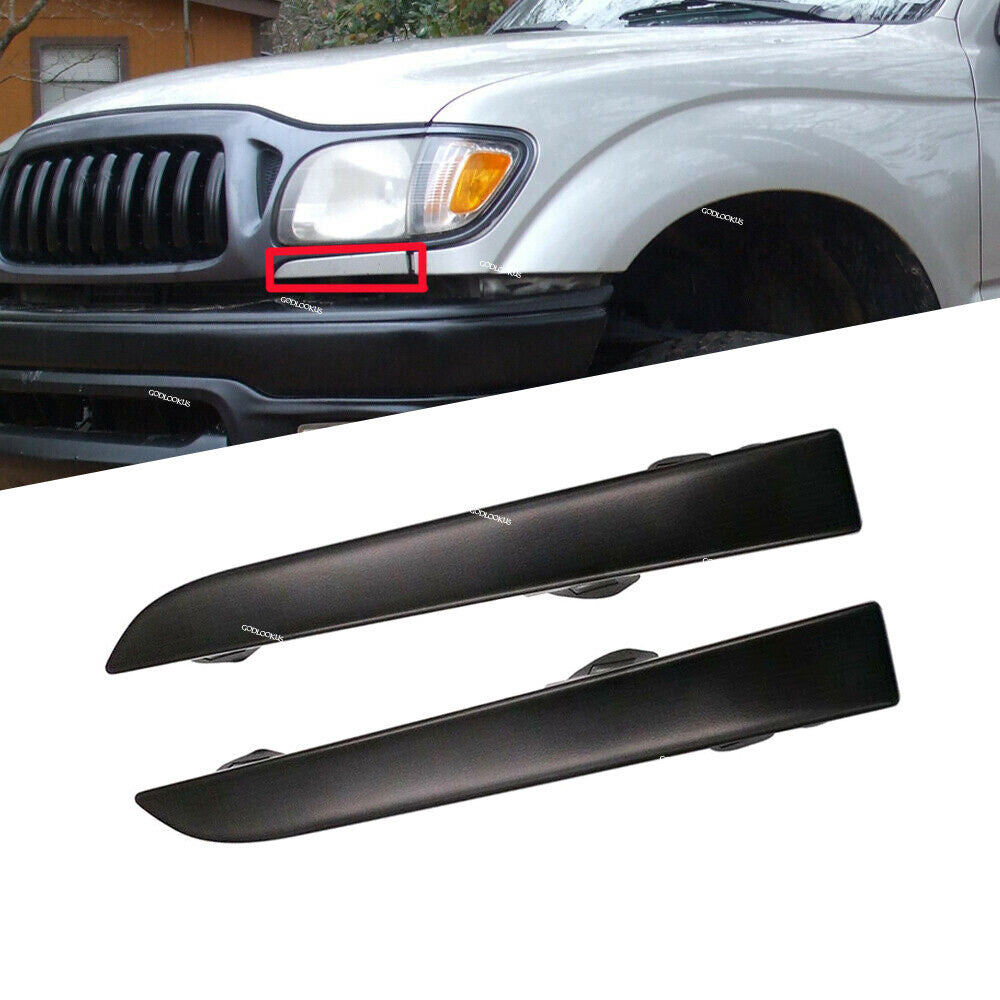 Left Right Bumper Grille Filler Set Black Fits for Toyota Tacoma 2001-2004