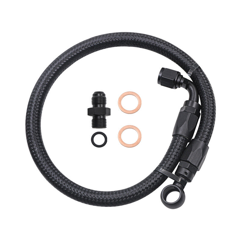Car Auto Braided Fuel Line Hose Tube Adapter Fitting Nylon Stainless Steel v