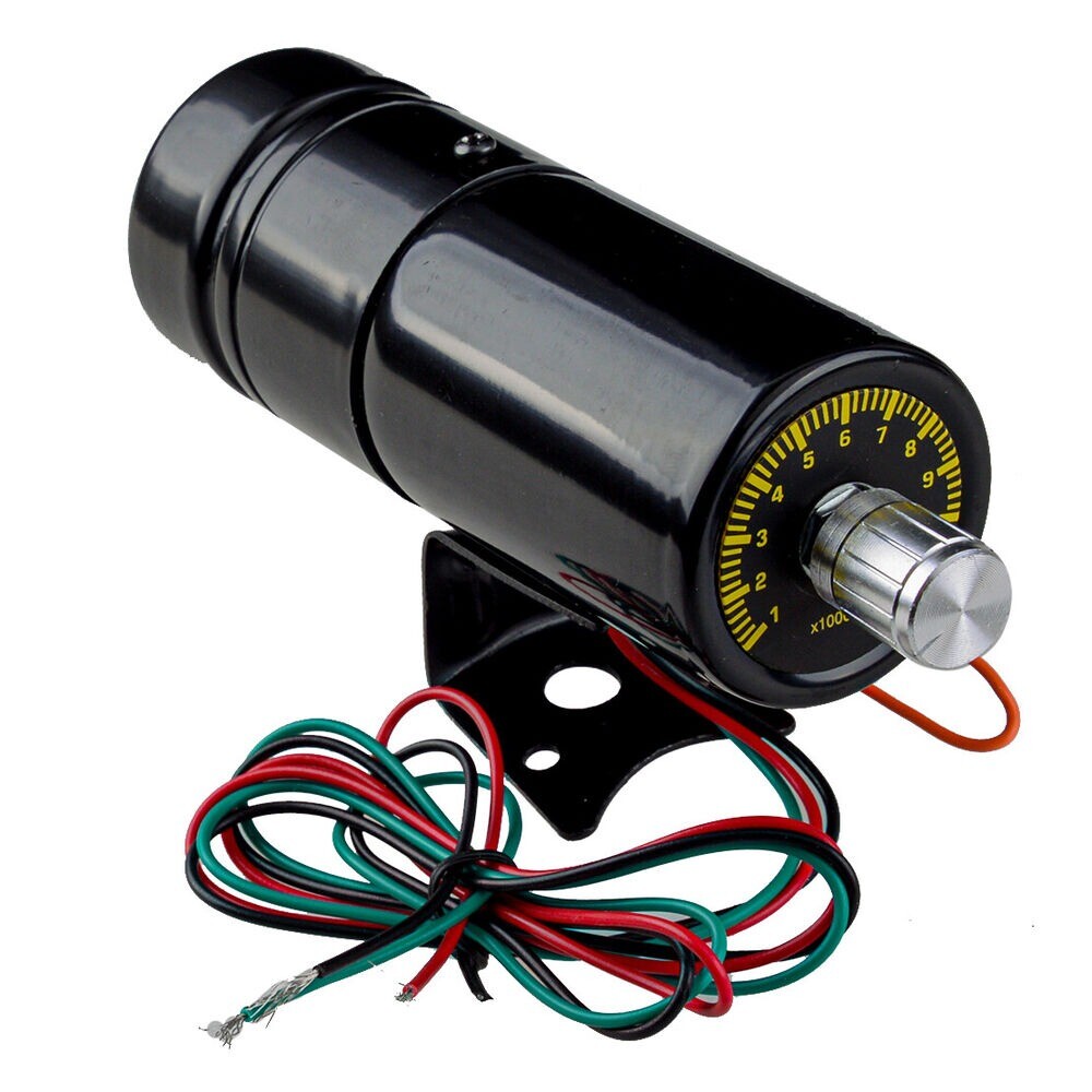 Black 1000-11000 RPM Adjustable Warning Tachometer Gauge Shift Light Red LED New n