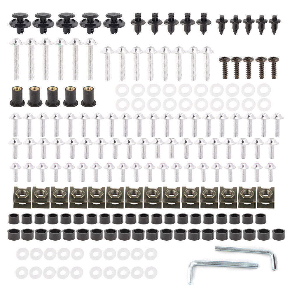 Fairing Bolt Kit Body Screws Nuts Set w/ Box for Honda CBR250R CBR300R SILVER
