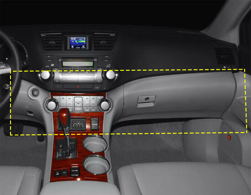 Black Wood Grain Central Console Dashboard Trim for Toyota Highlander 2008-2013