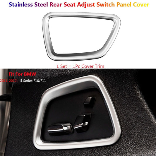 Stainless for BMW 5 Series F10 F11 Car Rear for Seat Adjust Switch Panel Cover Trim