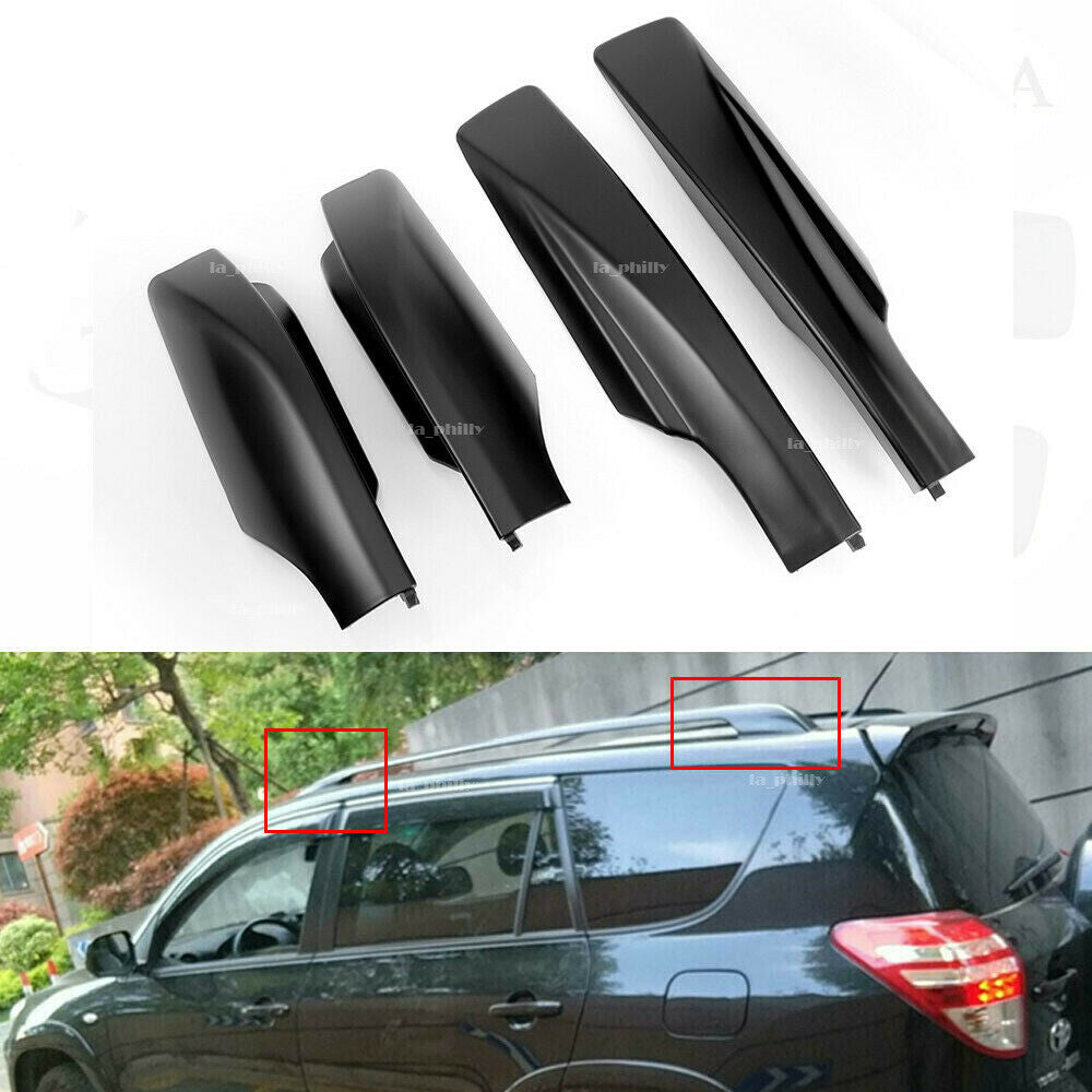 Set of 4 Pcs Roof Rack Bar End Cover Shell Replace for Toyota RAV4 2008 to 2013 Q