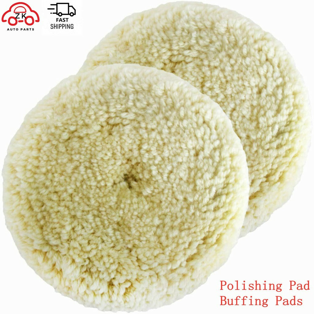 4-Pack 4-inch Wool Polishing Pads for Marine, Car, Truck and RV Cleaning and Cushioning