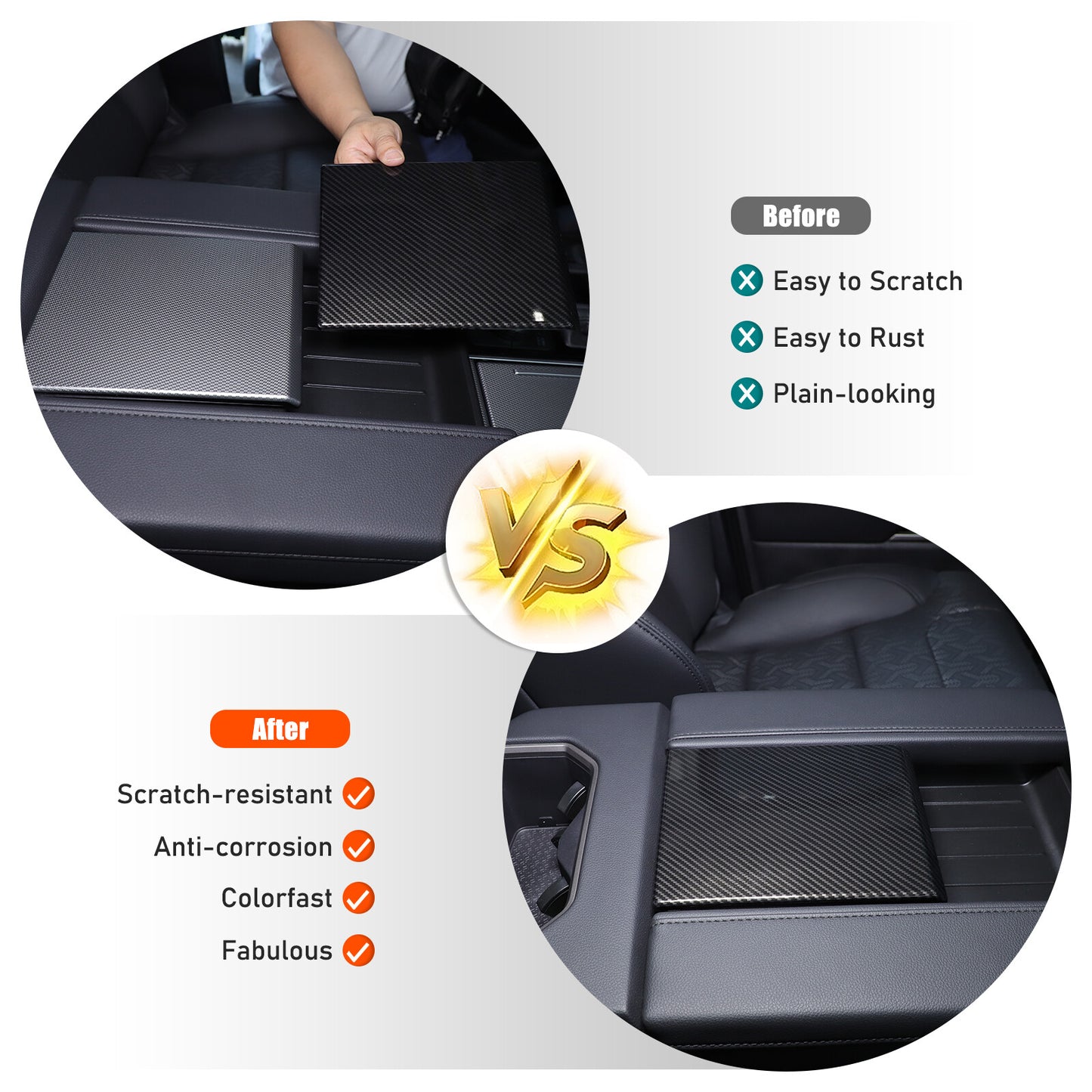 Carbon fiber ABS armrest box cover decorative panel cover suitable for Tundra 2022-2023- n