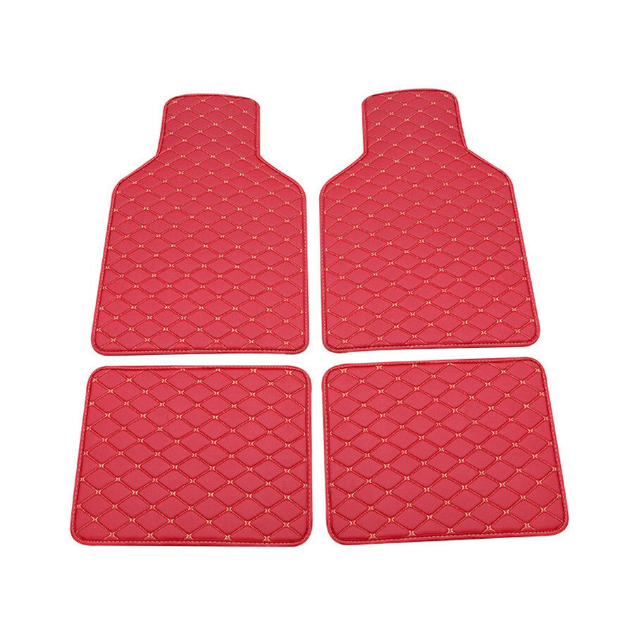 Red Wine Colour Car Floor Mats Front&Rear Set of 4 For Interior Accessories