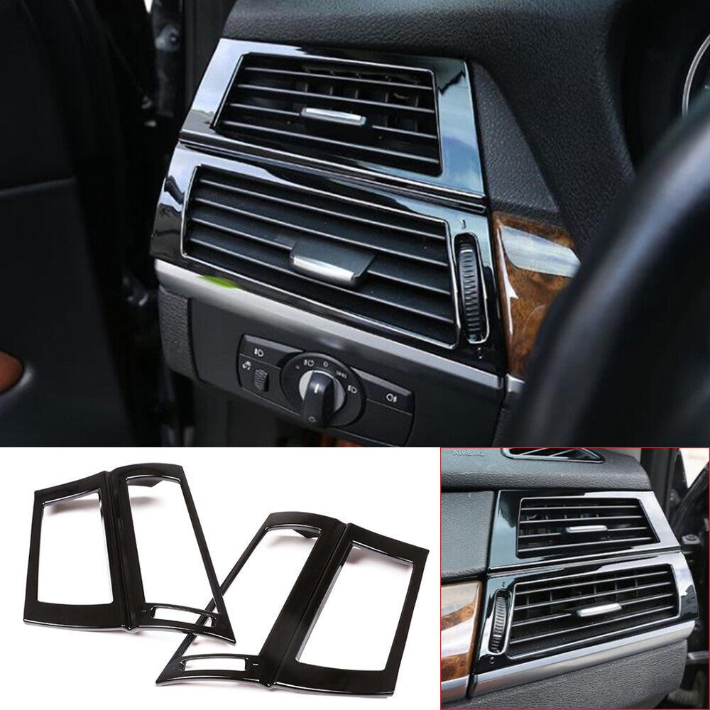Gloss Black ABS Side Air Vent Outlet Panel Cover for BMW X5 E70 X6 E71 2008-2013