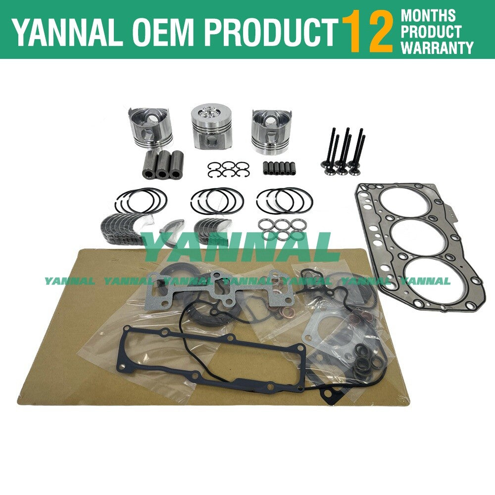 3TNV80 Overhaul Kit for Engines - Piston Rings, Gaskets, Bearings, Valve Rails