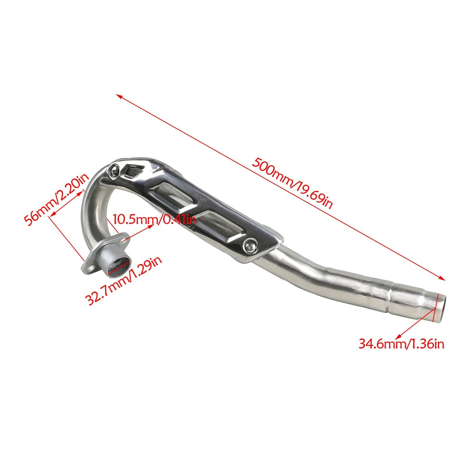 Motorcycle exhaust muffler kit for Apollo 150cc, 200cc, and 250cc Dirt Pit bicycles.