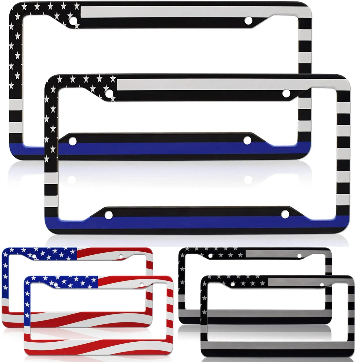 2-Pack Accessories: American Flag Patriotic Car SUV License Plate Bracket Cover n