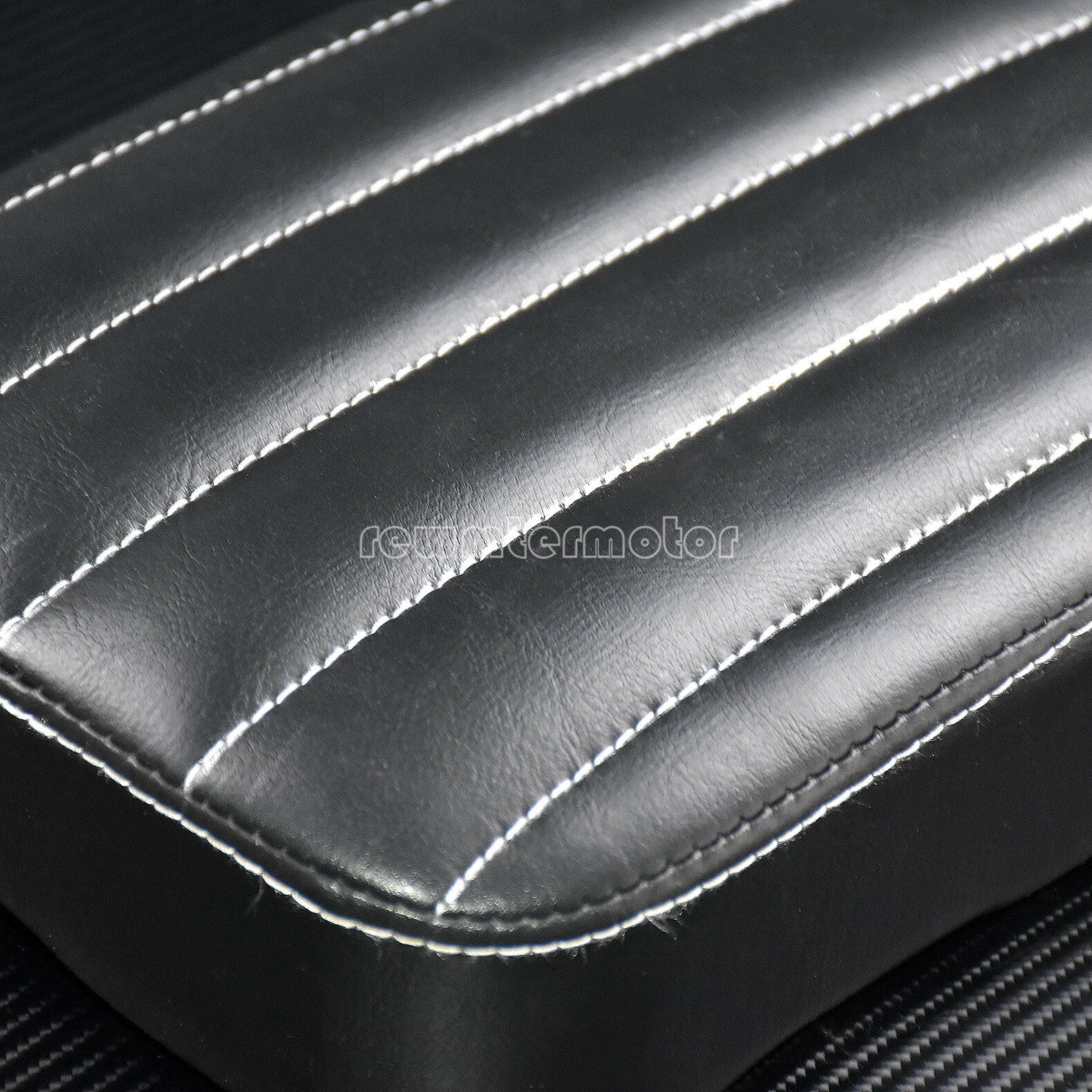 Stripes Rear Passenger for Seat Pad w/8 Suction Cup Black Fit for Harley Chopper