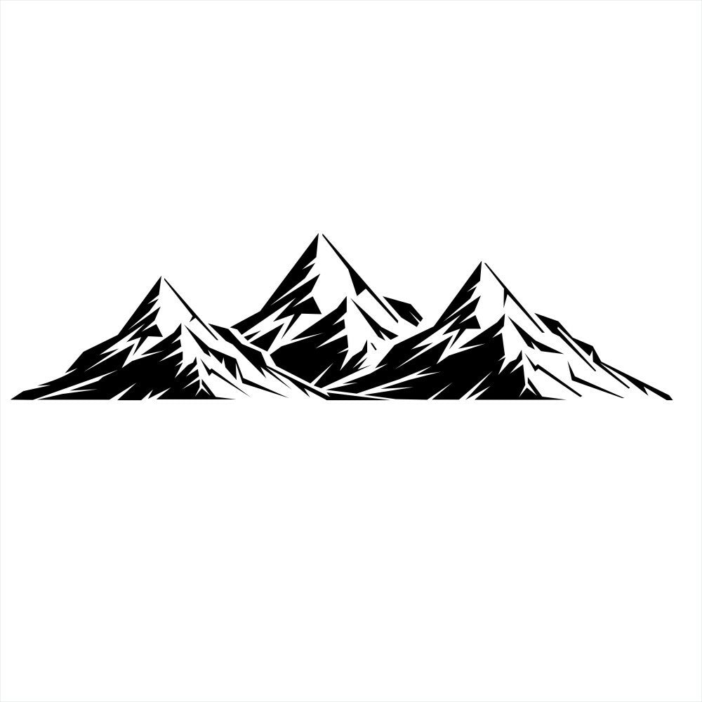 Mountain Range Scene Vinyl Decal Sticker for Car Truck Hood Door Bumper Window
