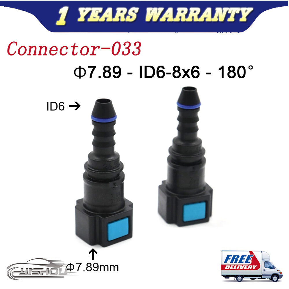 2pcs/lot 7.89mm ID6 8x6 180¡ã Fuel Line Hose Pipe Quick Release Female Connector Q