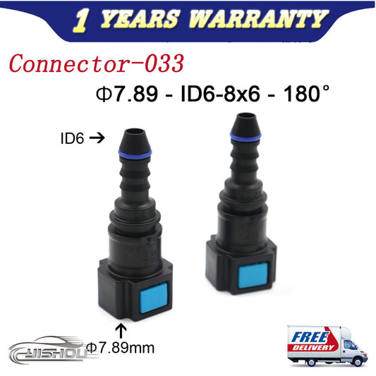 2pcs/lot 7.89mm ID6 8x6 180¡ã Fuel Line Hose Pipe Quick Release Female Connector Q