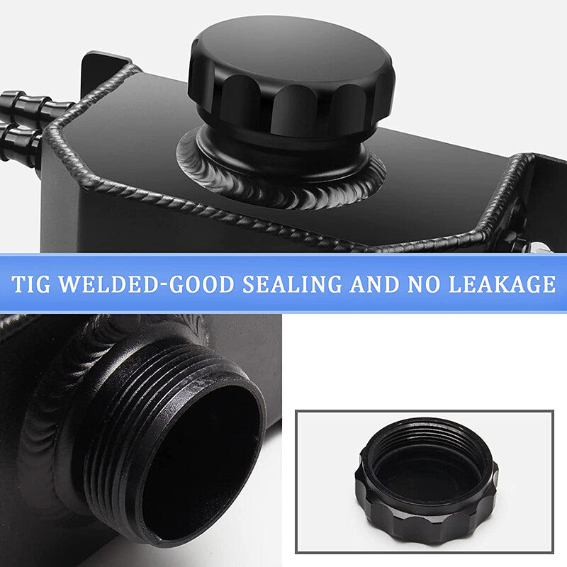 1-liter black aluminum radiator coolant overflow bottle, recycling water tank, reservoir
