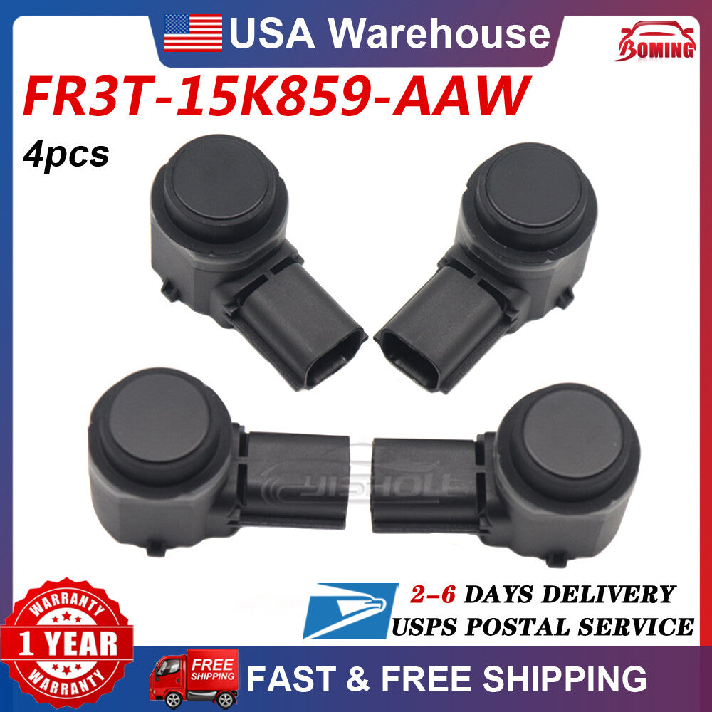Black 4-piece parking assist sensor kit FR3T-15K859-AAW for 2015-2020 for Ford vehicles.
