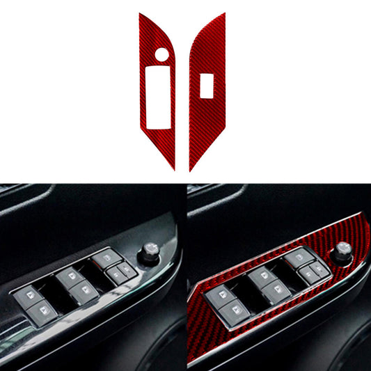 2x Red Carbon Fiber Interior Side Air Vent Cover Trim For Fiesta 2011-2015 v
