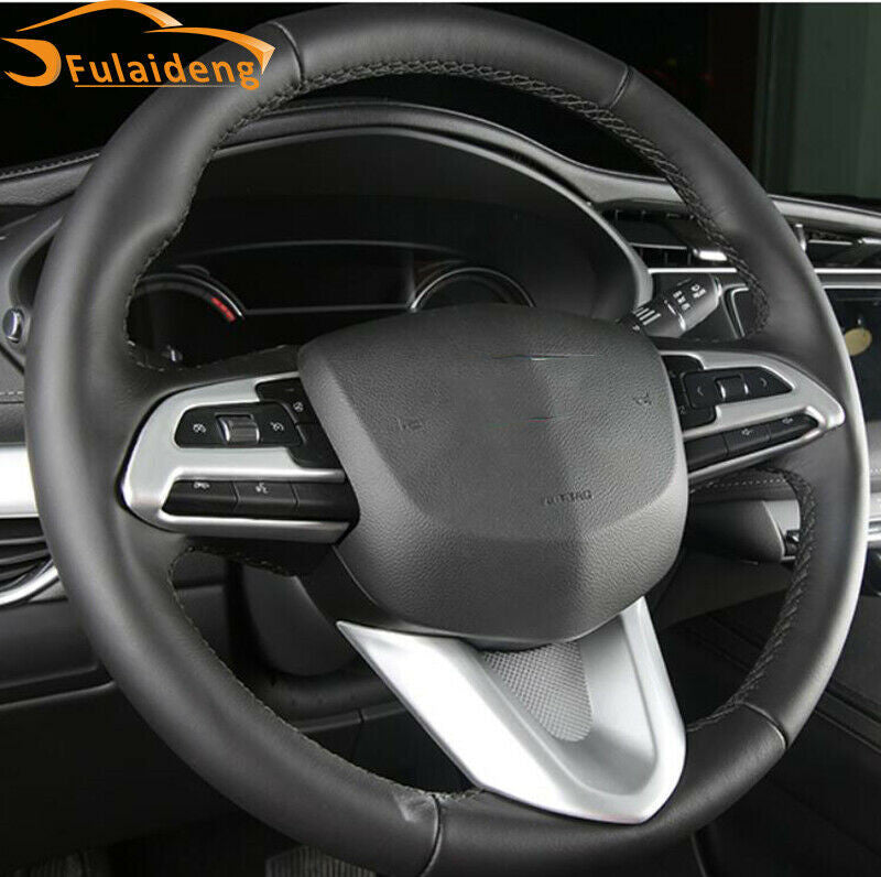 for Cadillac XT4 2018-2021 Matte Silver ABS Steering Wheel Button Cover Trim 3PC