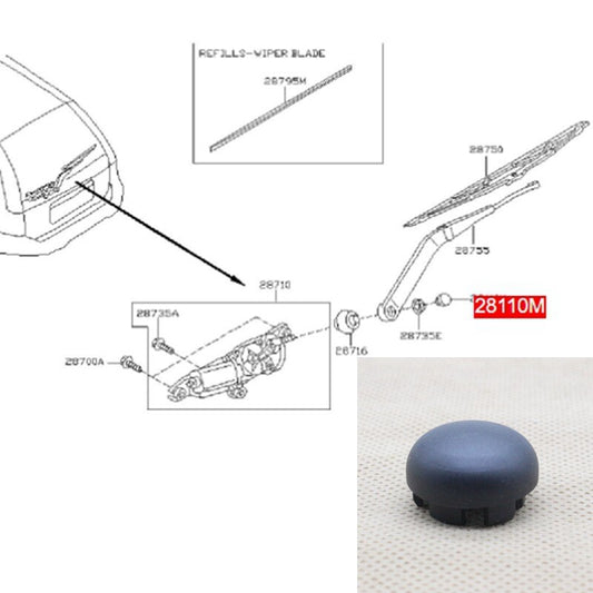 Rear tailgate scraper arm nut cover 28782-WF000 is suitable for Nissan X-Trail Patrol Y61