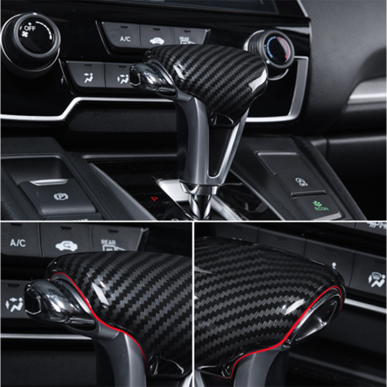 for Honda CR-V CRV 2017-2022 Carbon fiber Gear Shift Knob Molding Cover Trim cap