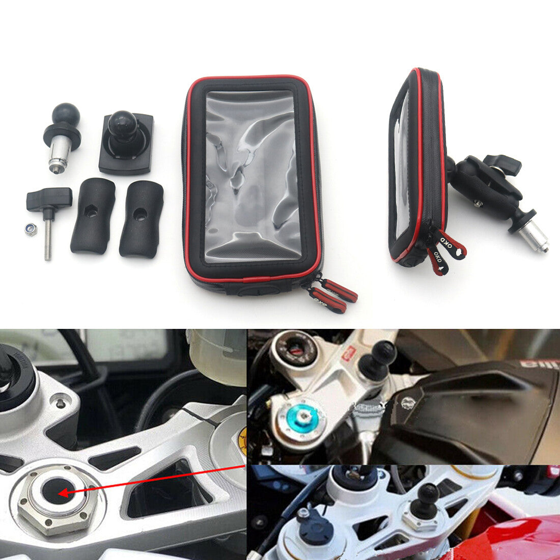 Mobile Phone Navigation Bracket holder With Waterproof Bag for BMW S1000RR 10-17 Q