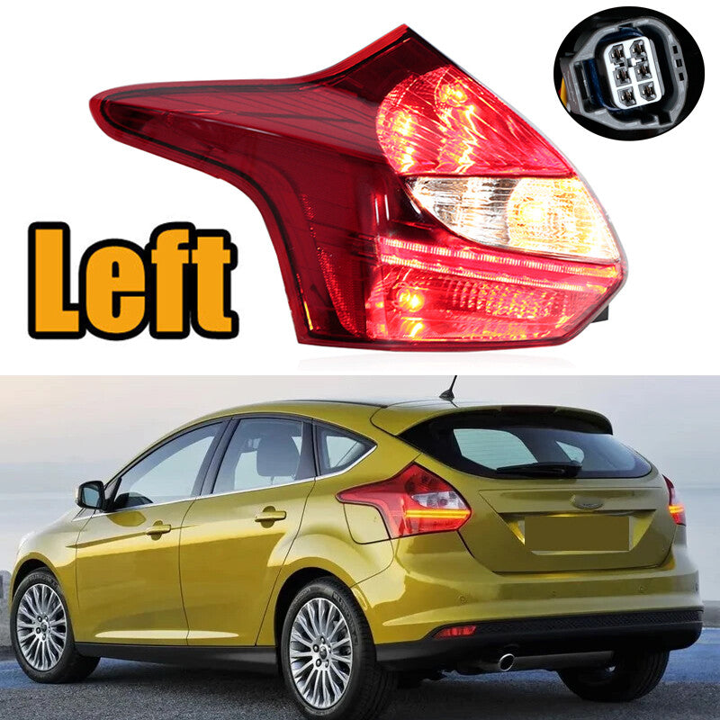 Left Tail Light Assembly for Ford Focus Hatchback 2012-2014 Wiith LED Rear Light