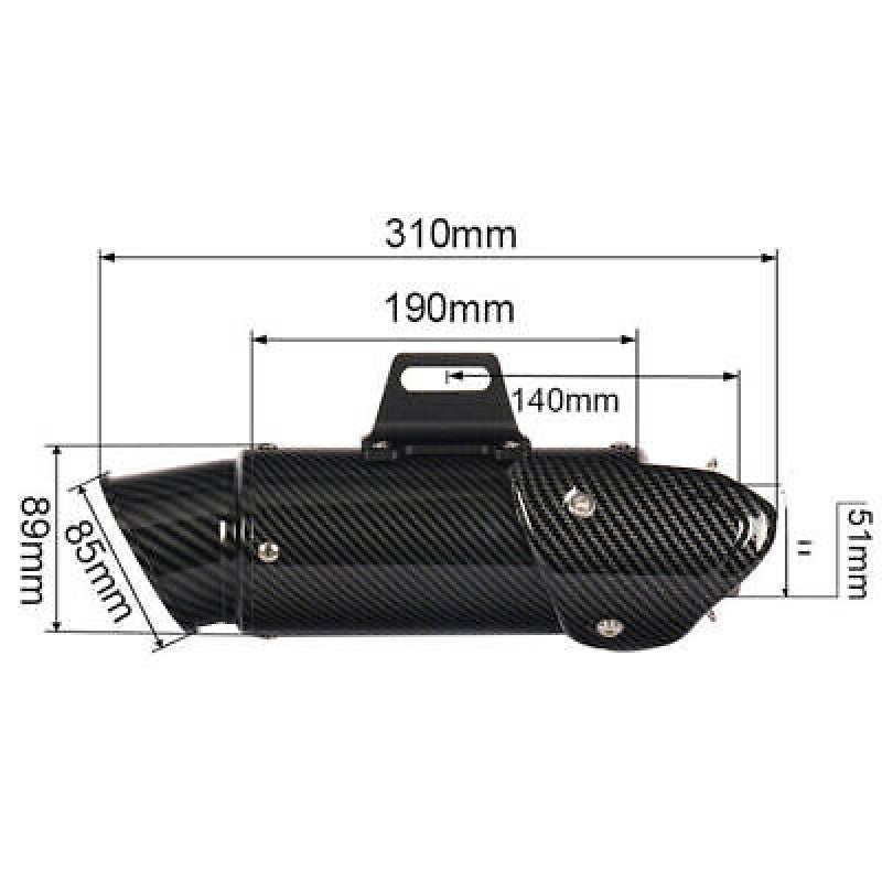 Motorcycle Exhaust Pipe Insert Muffler 51mm Tail Tip Vent Pipe Baffle Silencer