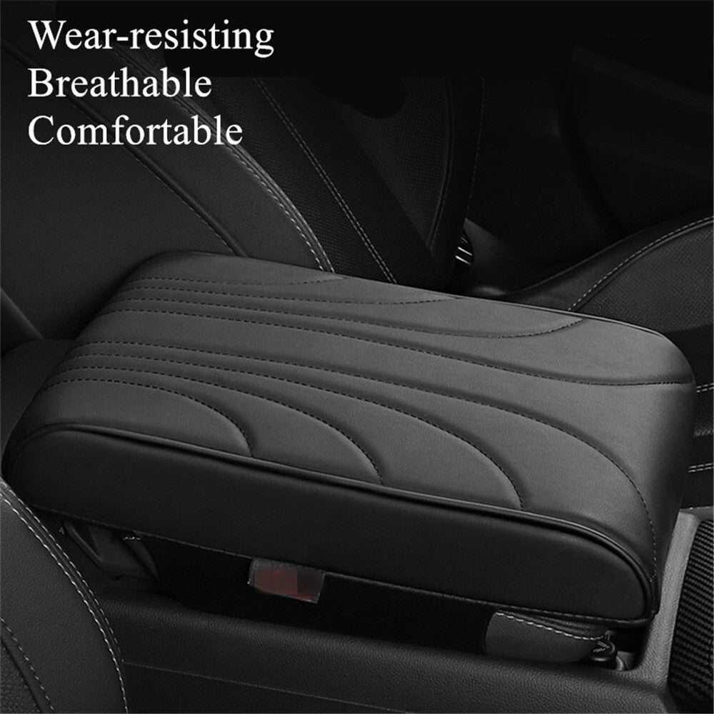 Armrest Cushion Center Console Storage Box Cover Pad PU Leather Car Accessories Q