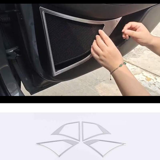 for Hyundai Sonata 2020-23 Silver Steel Inner Door Speaker Horn Frame Cover Trim