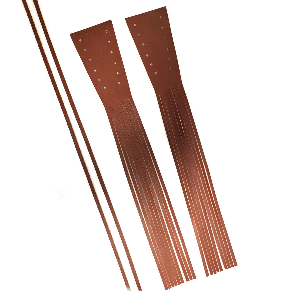 2-Piece Leather Motorcycle Clutch and Brake Lever Sleeve Set, 12-inch Striped Brown, Universal n