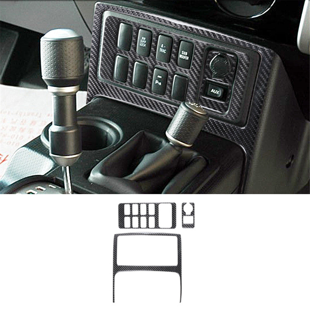 9X Red Carbon Fiber Center Console 4WD Cover Kit For Colorado 04-12/ for Canyon 05-12 v