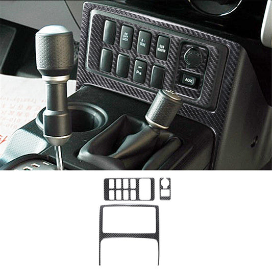 9X Red Carbon Fiber Center Console 4WD Cover Kit For Colorado 04-12/ for Canyon 05-12 v