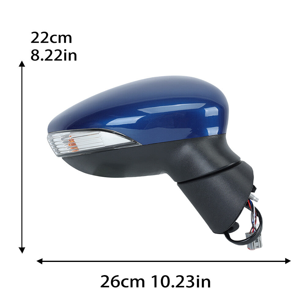 F¨¹r for Ford Fiesta MK7 2013-2017 Rechts Au?enspiegel Manuell Beheizbar Marineblau